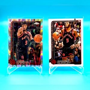 🔥Immanuel Quickley Lot! 🔥Silver Seismic Refractor + Topps Flagship Insert! 😮